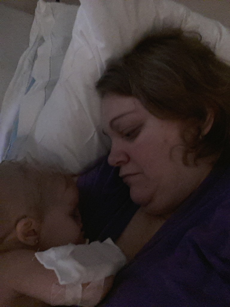 Mommy and Jemma resting