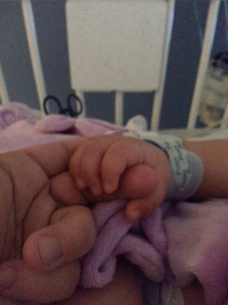 Holding mommy's hand