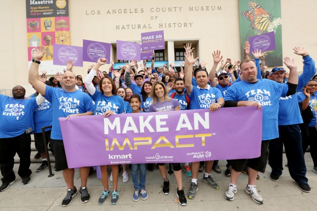 Kmart has teamed with celebrity fitness icon, mom and Kmart ambassador, Jillian Michaels to kick-off its 2015 fundraising support for the March of Dimes on Sat., April 25, 2015, in Los Angeles. (Photo by Casey Rodgers/Invision for Kmart/AP Images)