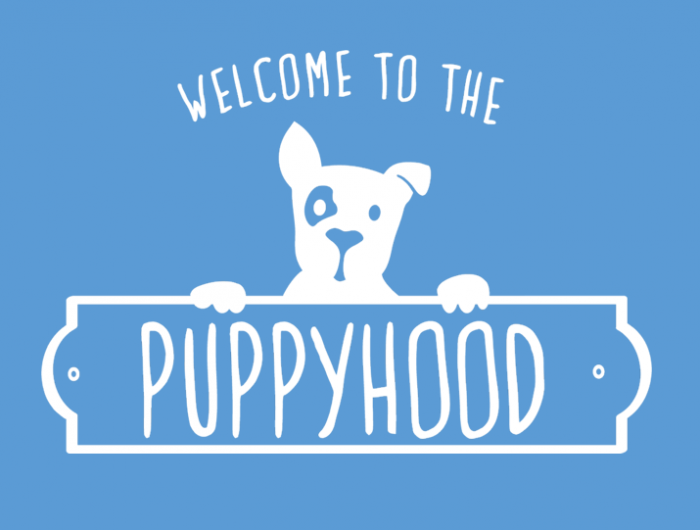 welcome to the puppyhood logo